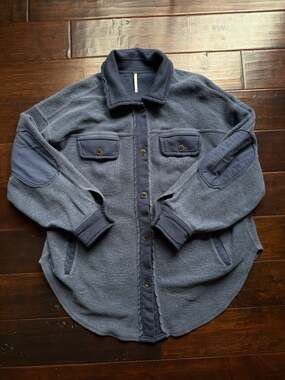 Free People Ruby Fleece Jacket Blue Size Small